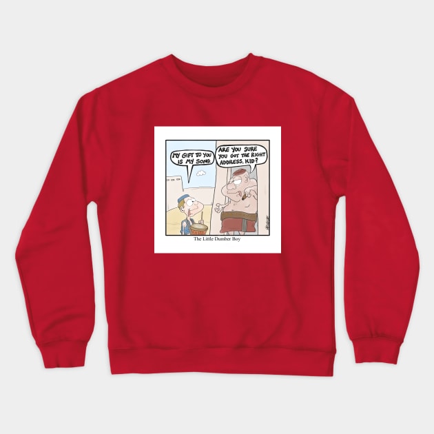 The Little Dumber Boy Crewneck Sweatshirt by Plan 9 Cartoons